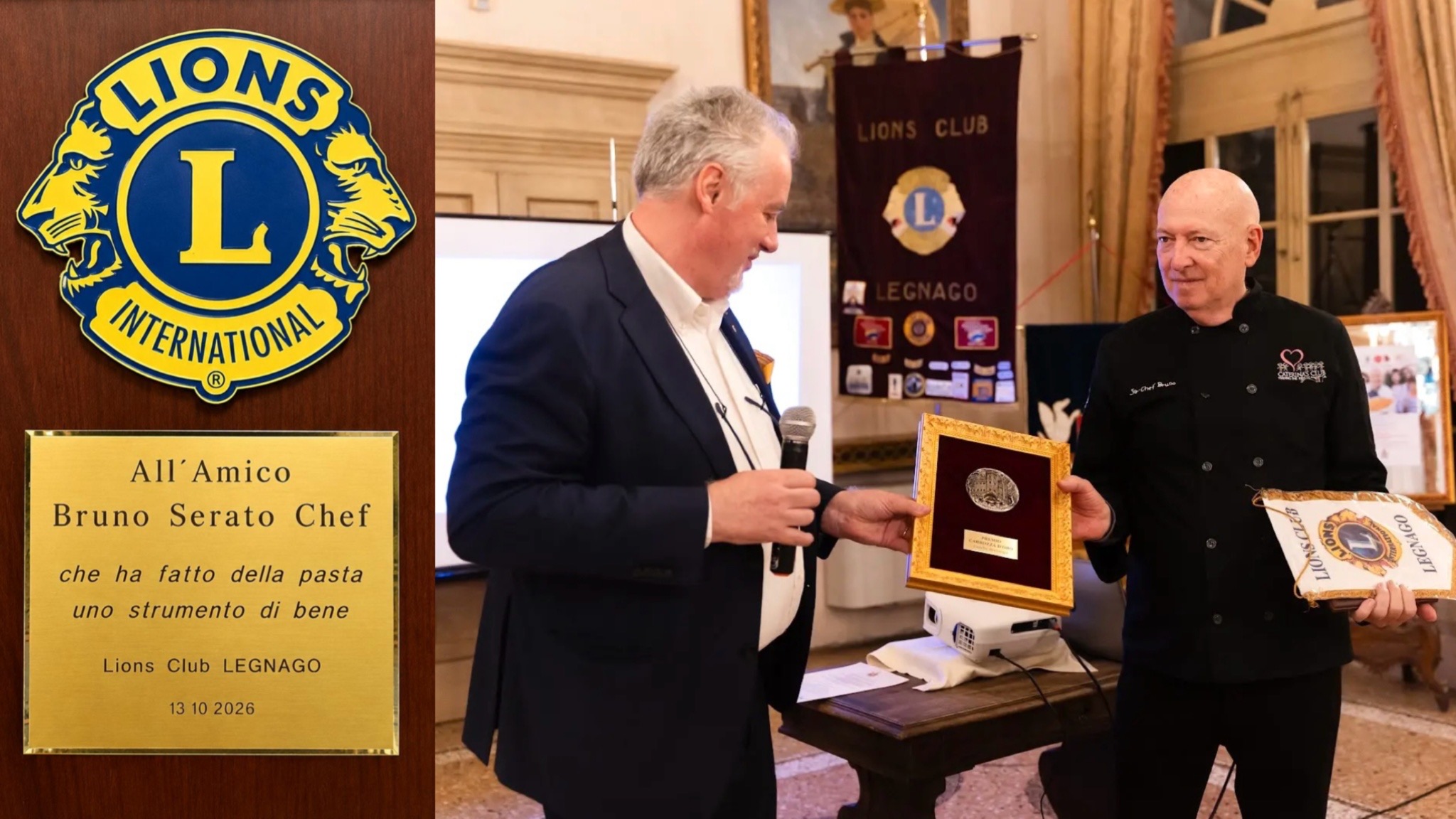 CASTELLO BEVILACQUA, LA SOLIDARIETÀ SALE IN CARROZZA: ALLO CHEF BRUNO SERATO IL PRIMO PREMIO CARROZZA D’ORO