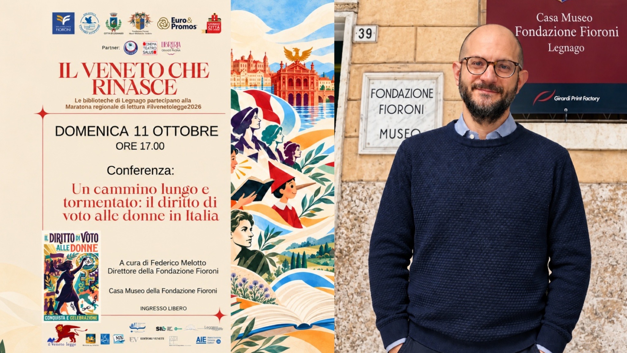 LEGNAGO, «IL VENETO CHE RINASCE»: ALLA FIORONI LA MARATONA DELLA LETTURA SI APRE CON IL DIRITTO DI VOTO ALLE DONNE